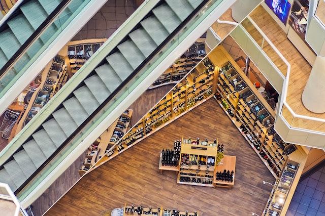 overhead photo of store