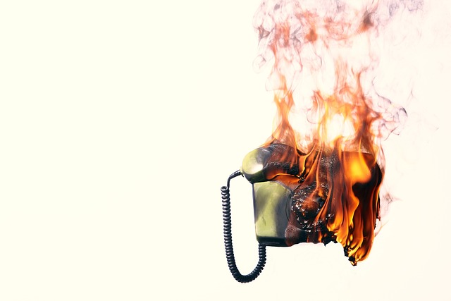 telephone on fire