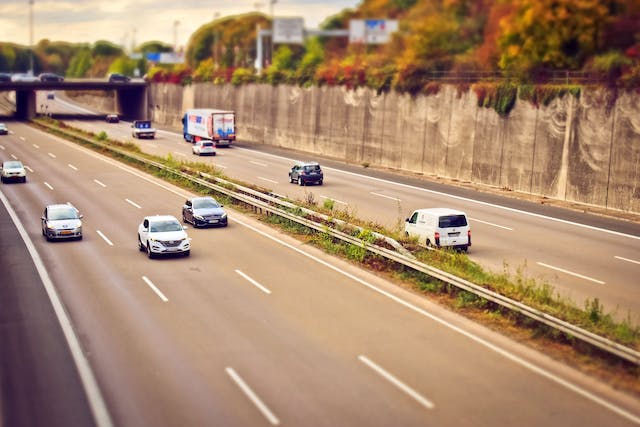 cars driving on highway