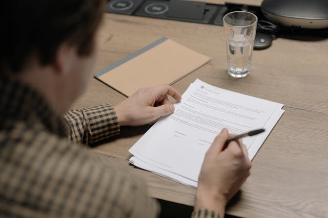 person signing document