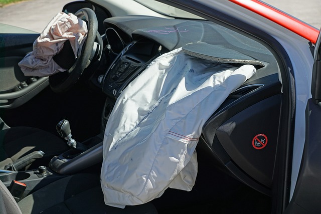 vehicle with deployed air bag