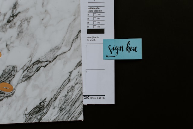 document in folder with